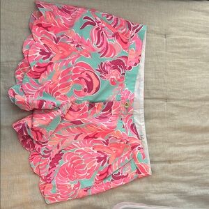 Lilly Pulitzer Colorful Floral Scalloped Shorts